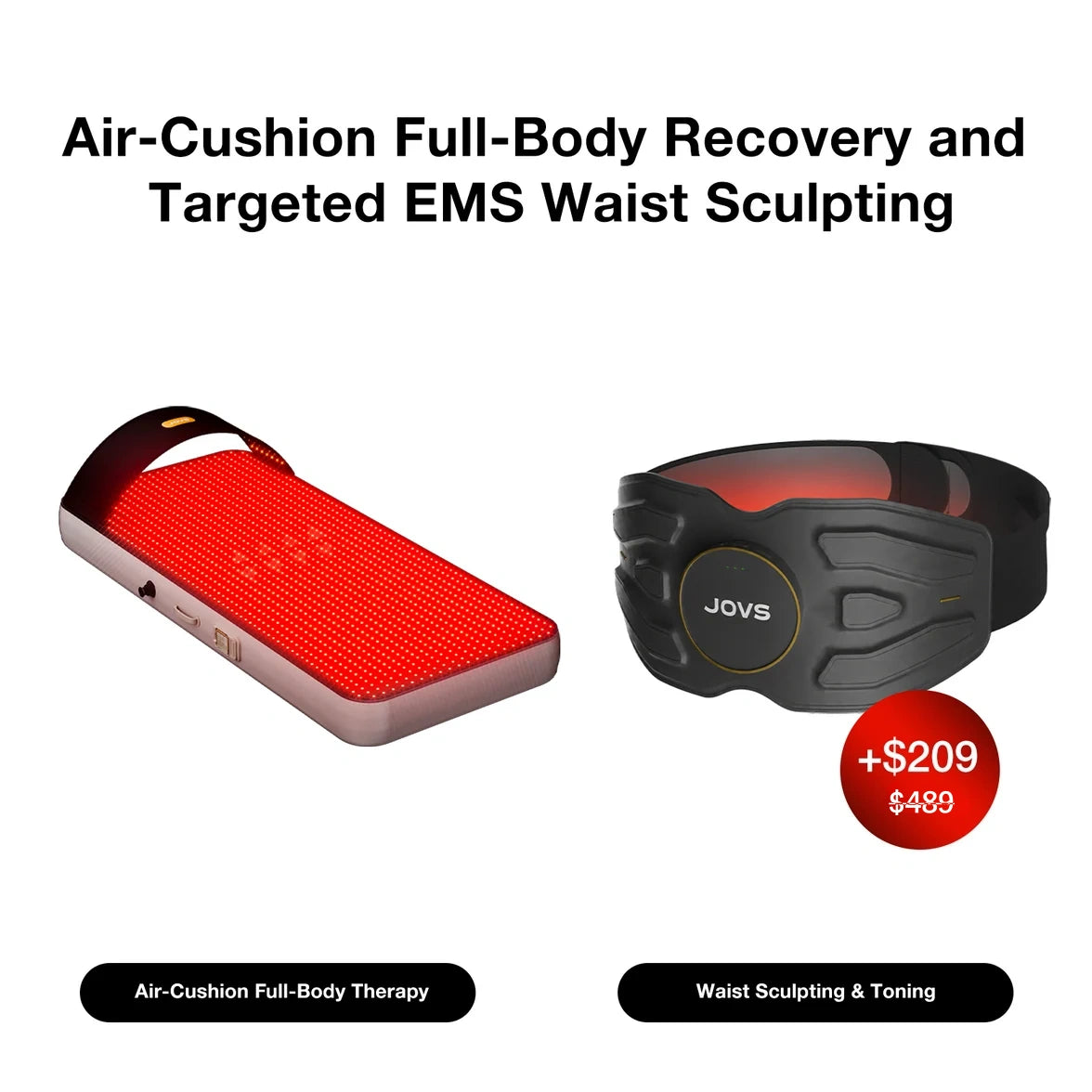 JOVS Air-Cushion Full-Spectrum Red Light Therapy Mat