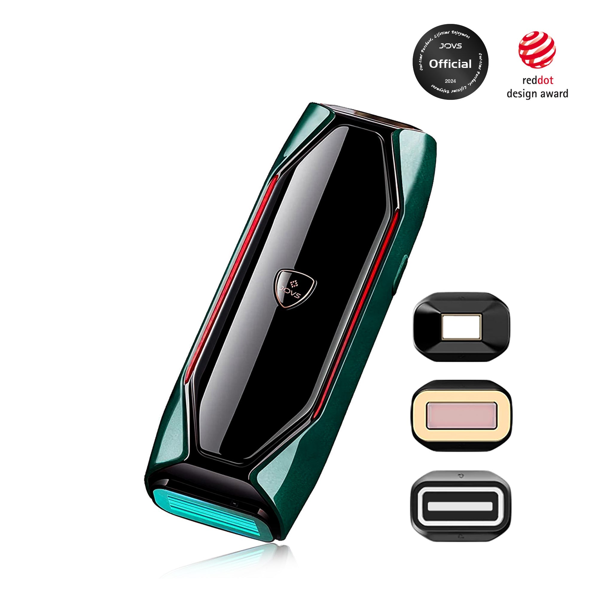 JOVS X 3-in-1 IPL hair removal device with customizable heads for tailored beauty treatments.